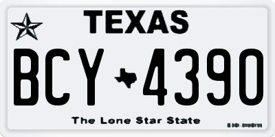 TX license plate BCY4390