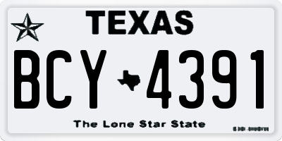 TX license plate BCY4391
