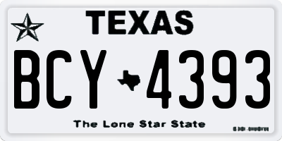 TX license plate BCY4393