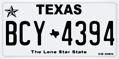 TX license plate BCY4394