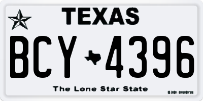 TX license plate BCY4396