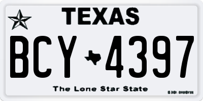 TX license plate BCY4397