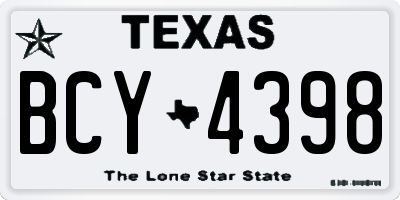 TX license plate BCY4398