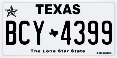 TX license plate BCY4399