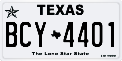 TX license plate BCY4401