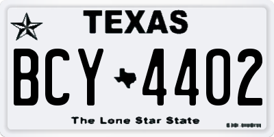 TX license plate BCY4402