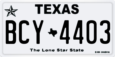 TX license plate BCY4403