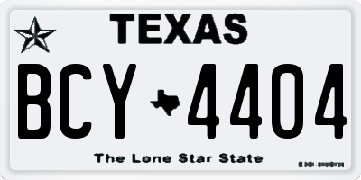 TX license plate BCY4404