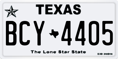 TX license plate BCY4405