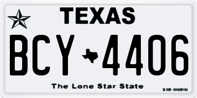 TX license plate BCY4406