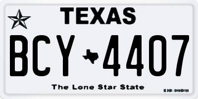 TX license plate BCY4407