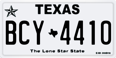 TX license plate BCY4410