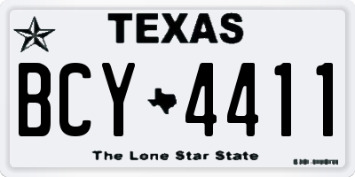 TX license plate BCY4411