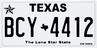 TX license plate BCY4412