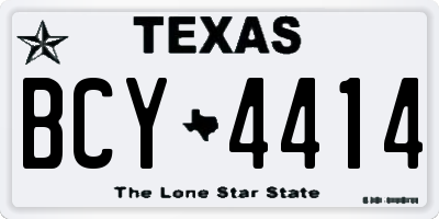 TX license plate BCY4414