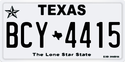 TX license plate BCY4415