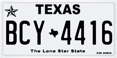TX license plate BCY4416
