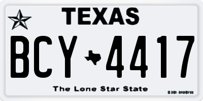 TX license plate BCY4417