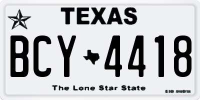 TX license plate BCY4418