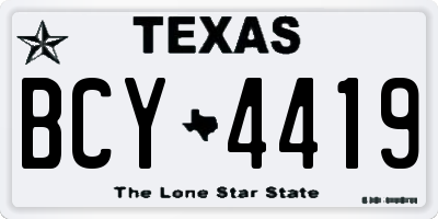 TX license plate BCY4419