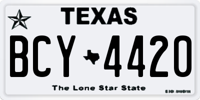 TX license plate BCY4420
