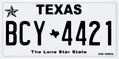 TX license plate BCY4421