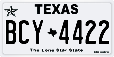 TX license plate BCY4422