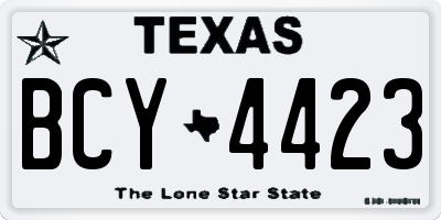 TX license plate BCY4423