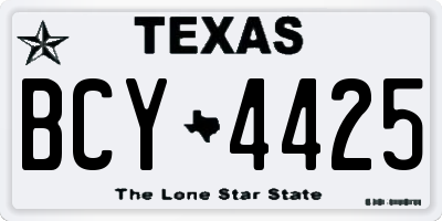 TX license plate BCY4425
