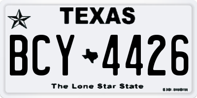 TX license plate BCY4426