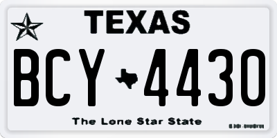 TX license plate BCY4430