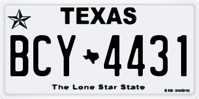 TX license plate BCY4431