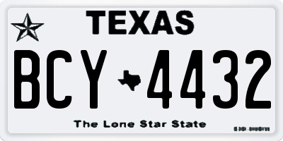 TX license plate BCY4432