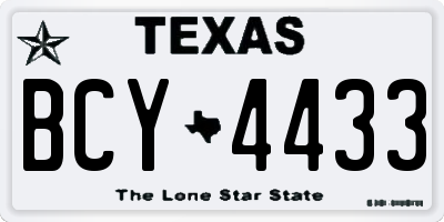 TX license plate BCY4433