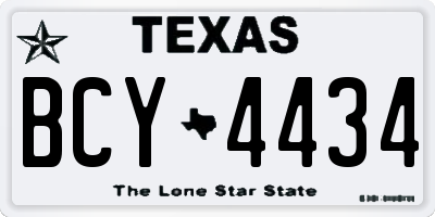 TX license plate BCY4434