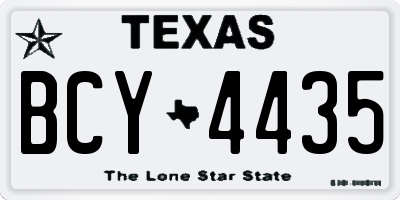 TX license plate BCY4435
