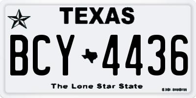 TX license plate BCY4436