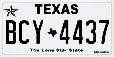TX license plate BCY4437