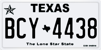 TX license plate BCY4438