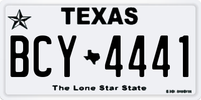 TX license plate BCY4441
