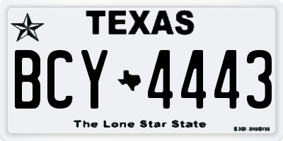 TX license plate BCY4443