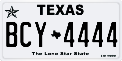 TX license plate BCY4444
