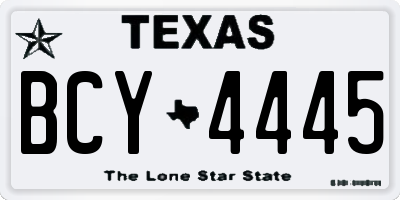 TX license plate BCY4445