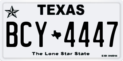 TX license plate BCY4447