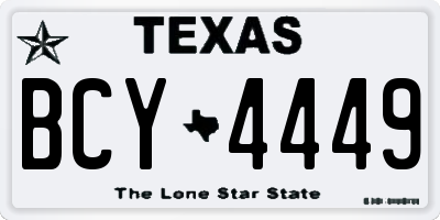 TX license plate BCY4449