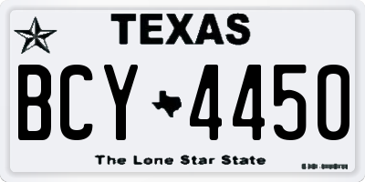 TX license plate BCY4450