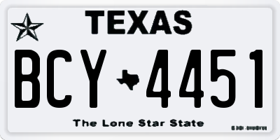 TX license plate BCY4451