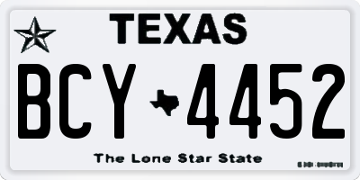 TX license plate BCY4452