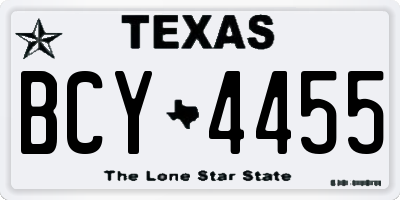 TX license plate BCY4455
