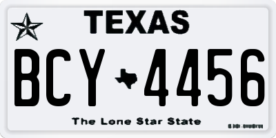 TX license plate BCY4456